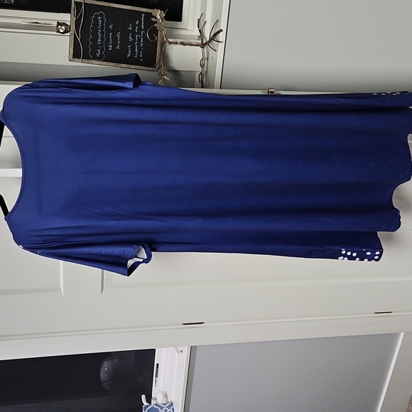 Blue Dress with White Floral Accents - Picture 3 of 3